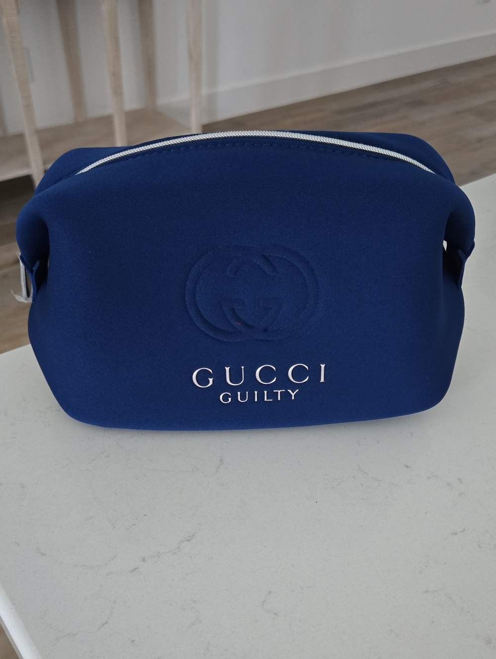 New Never Used Gucci Guilty Blue Scuba Toiletry Bag Zipper Pouch Gucci Bag
